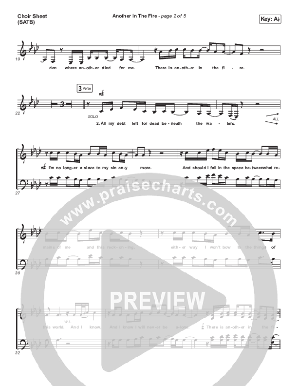Another In The Fire (Live) Choir Sheet (SATB) (Hillsong UNITED)