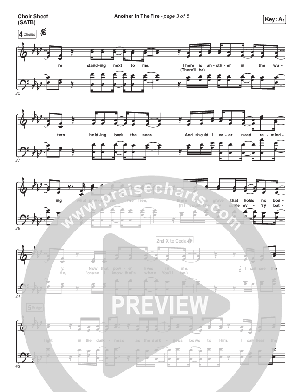 Another In The Fire (Live) Choir Sheet (SATB) (Hillsong UNITED)