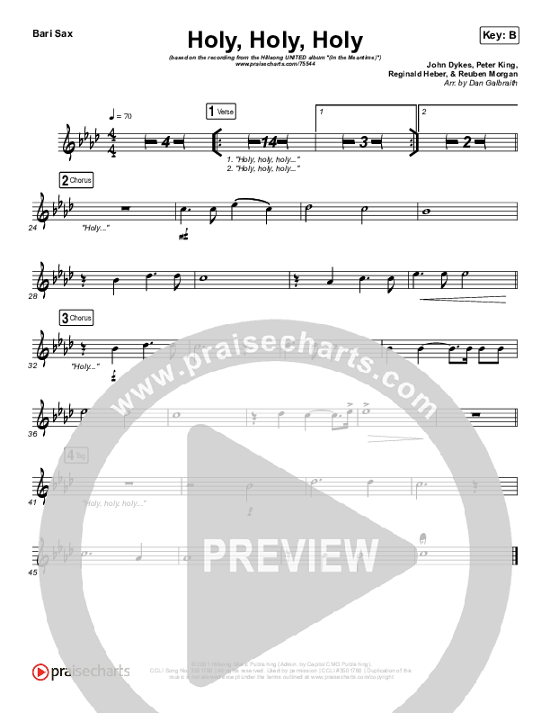 Holy Holy Holy (Live) Bari Sax (Hillsong UNITED)