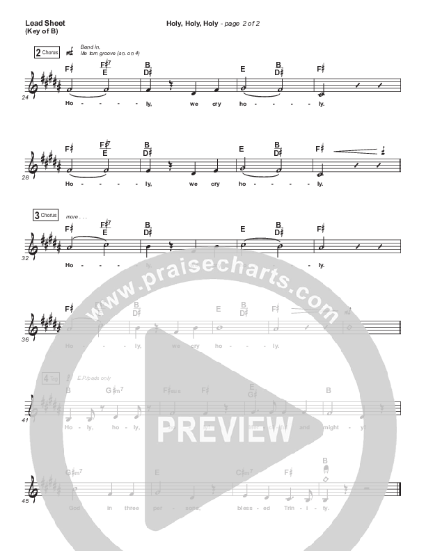 Holy Holy Holy (Live) Lead Sheet (Melody) (Hillsong UNITED)