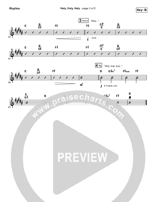 Holy Holy Holy (Live) Rhythm Chart (Hillsong UNITED)