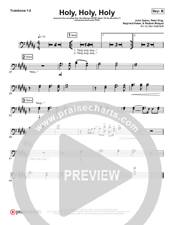 Holy Holy Holy (Live) Trombone 1/2 (Hillsong UNITED)
