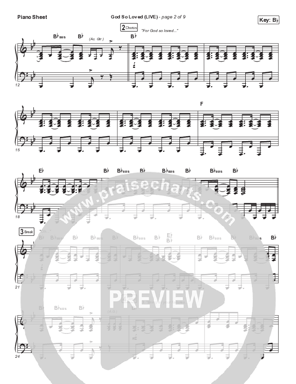 God So Loved (Live) Piano Sheet (Tasha Cobbs Leonard / We The Kingdom)