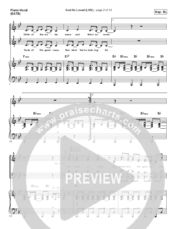 God So Loved (Live) Piano/Vocal Pack (Tasha Cobbs Leonard / We The Kingdom)