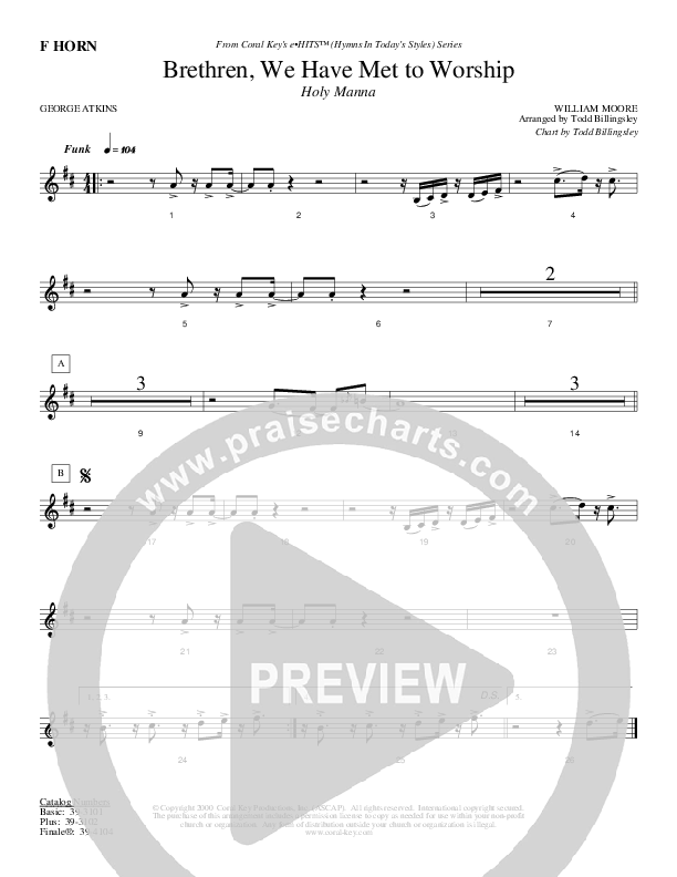 Brethren We Have Met To Worship French Horn (Todd Billingsley)