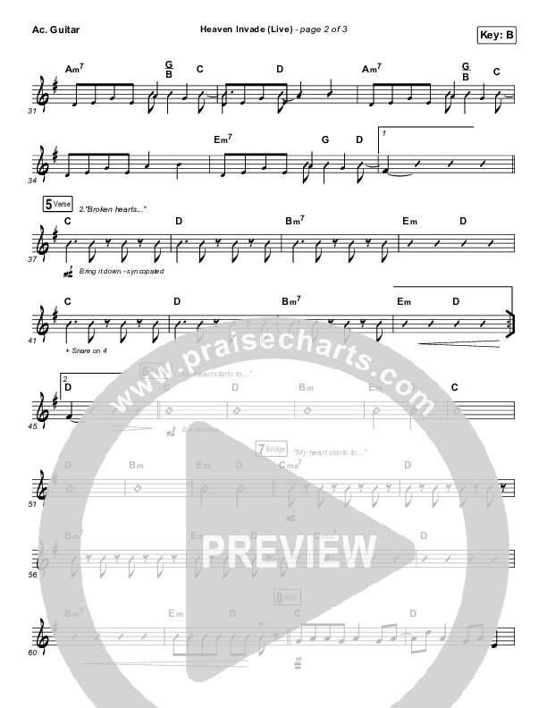 Heaven Invade (Live) Acoustic Guitar (Kari Jobe)