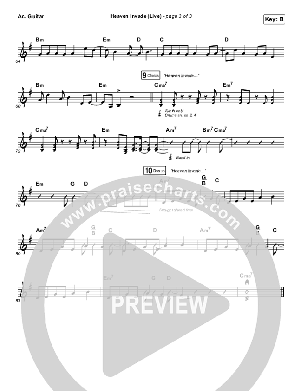 Heaven Invade (Live) Acoustic Guitar (Kari Jobe)