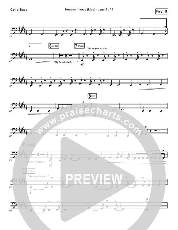 Heaven Invade (Live) Cello/Bass (Kari Jobe)