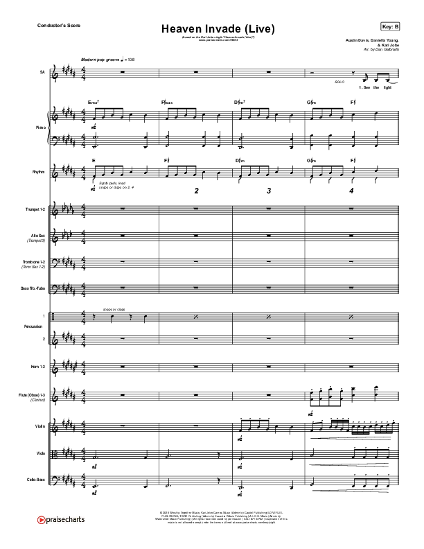 Heaven Invade (Live) Conductor's Score (Kari Jobe)