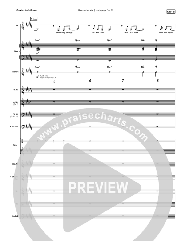 Heaven Invade (Live) Conductor's Score (Kari Jobe)