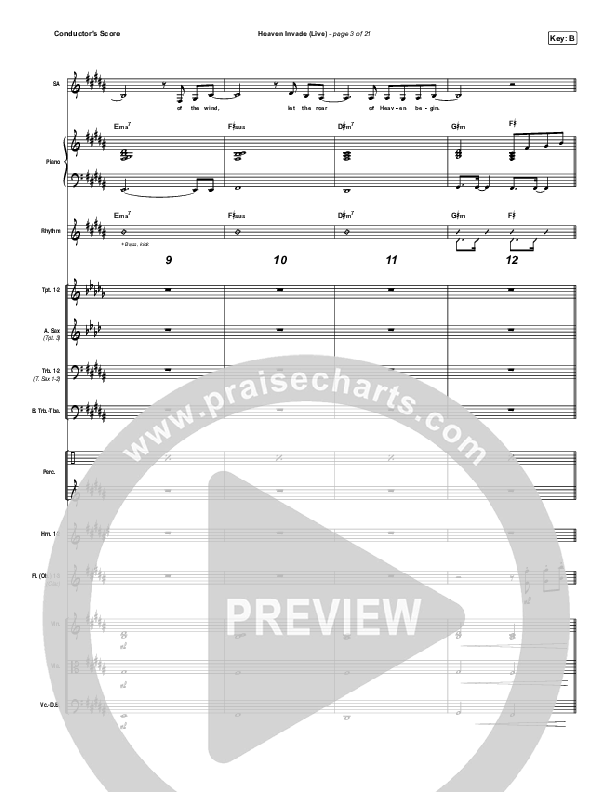 Heaven Invade (Live) Conductor's Score (Kari Jobe)