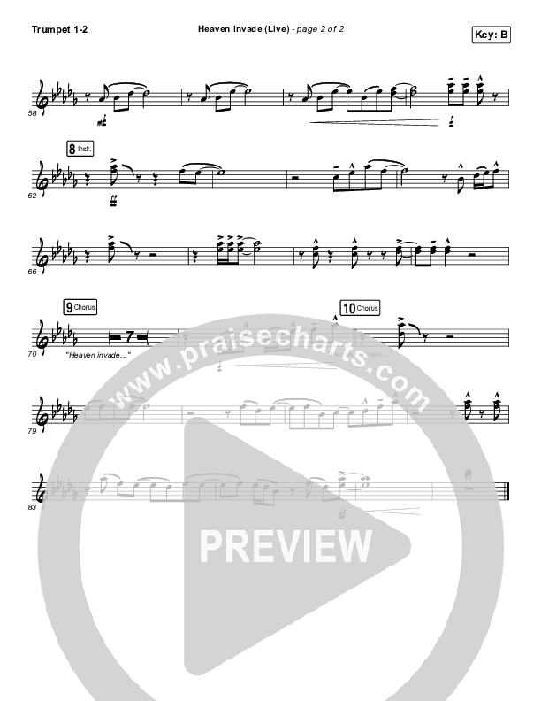 Heaven Invade (Live) Trumpet 1,2 (Kari Jobe)