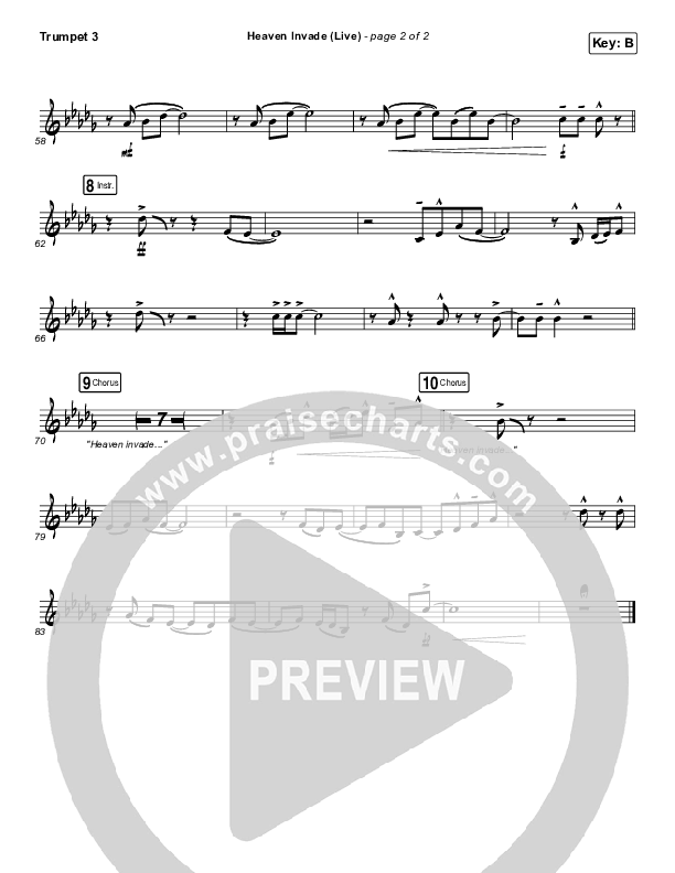 Heaven Invade (Live) Trumpet 3 (Kari Jobe)