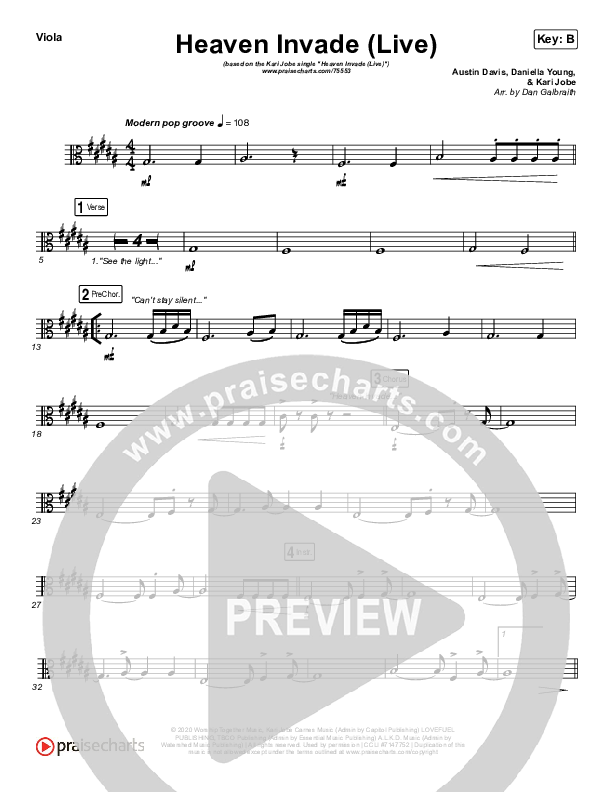 Heaven Invade (Live) Viola (Kari Jobe)