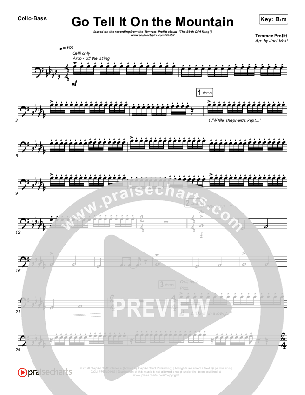Go Tell It On The Mountain Cello/Bass (Tommee Profitt / Crowder)