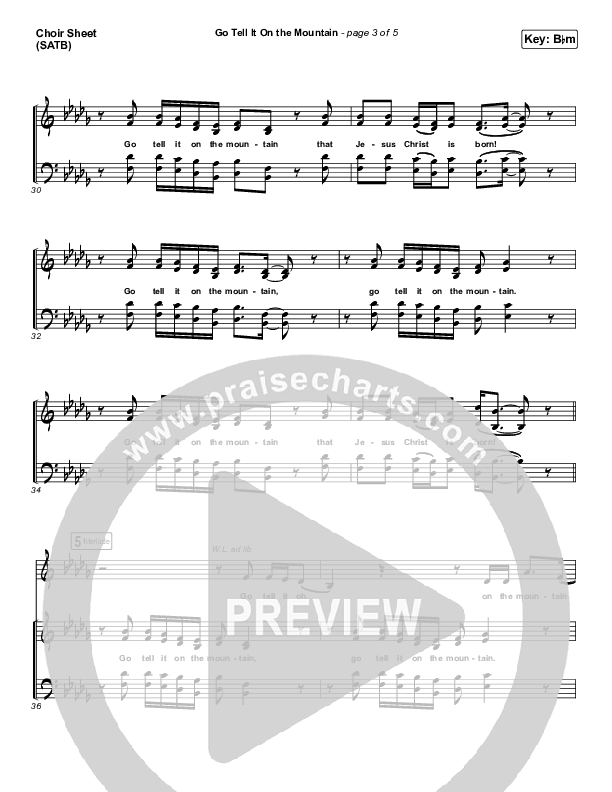 Go Tell It On The Mountain Choir Sheet (SATB) (Tommee Profitt / Crowder)