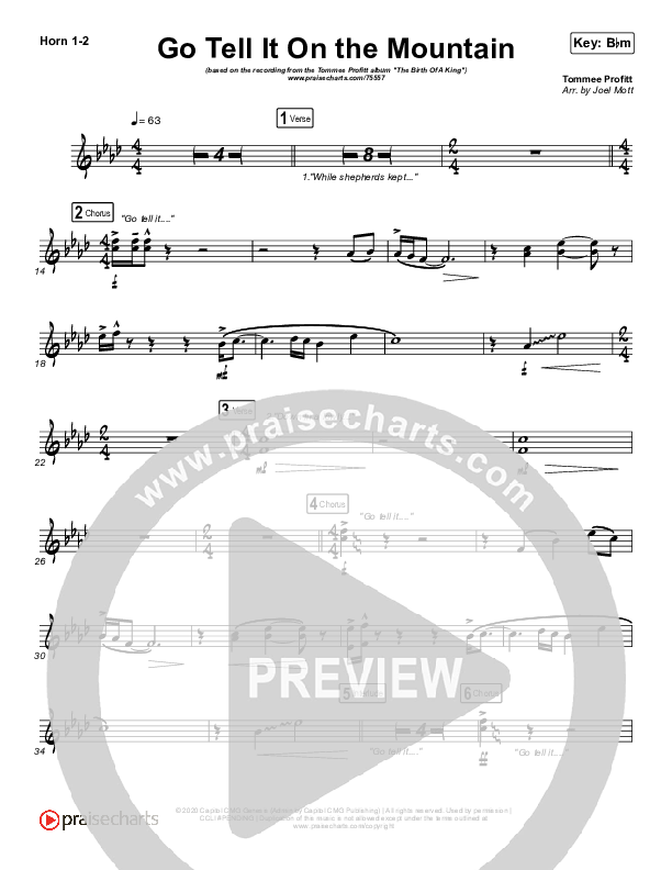 Go Tell It On The Mountain French Horn 1/2 (Tommee Profitt / Crowder)