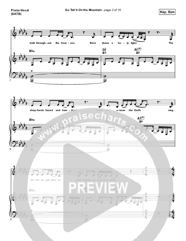 Go Tell It On The Mountain Piano/Vocal (SATB) (Tommee Profitt / Crowder)