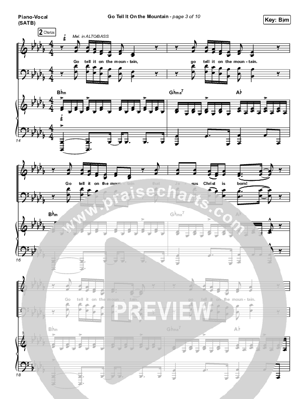 Go Tell It On The Mountain Piano/Vocal (SATB) (Tommee Profitt / Crowder)