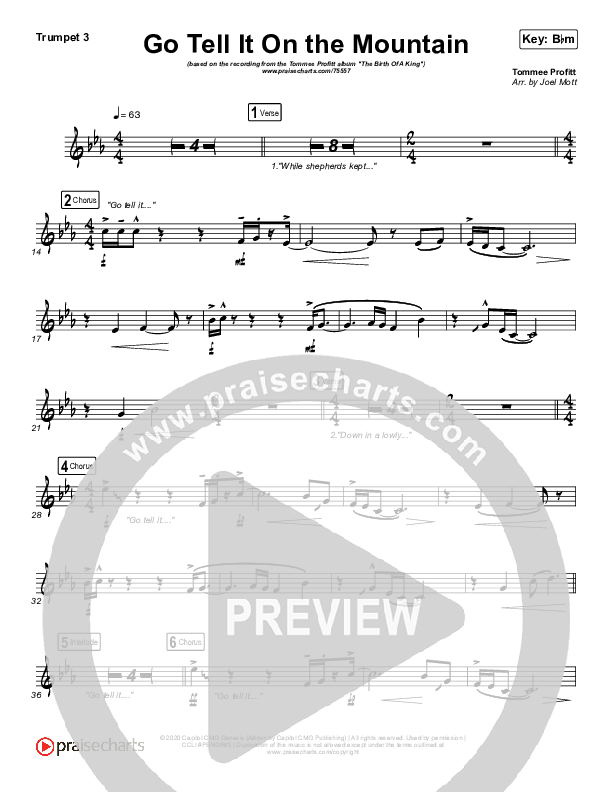 Go Tell It On The Mountain Trumpet 3 (Tommee Profitt / Crowder)