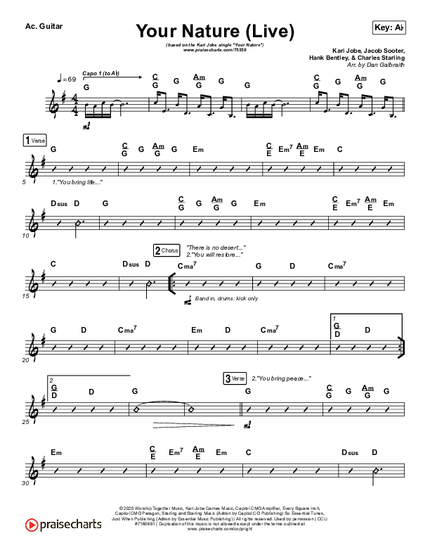 Your Nature (Live) Acoustic Guitar (Kari Jobe)
