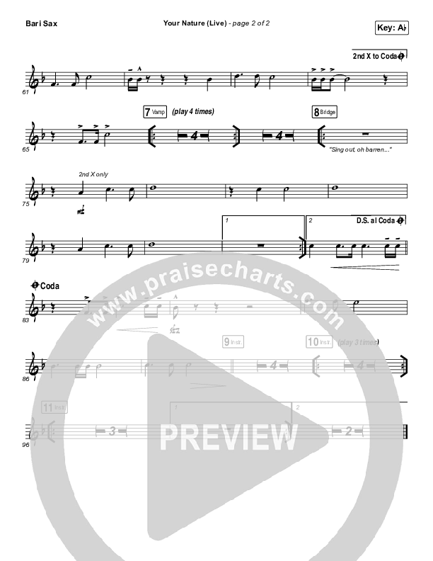Your Nature (Live) Bari Sax (Kari Jobe)