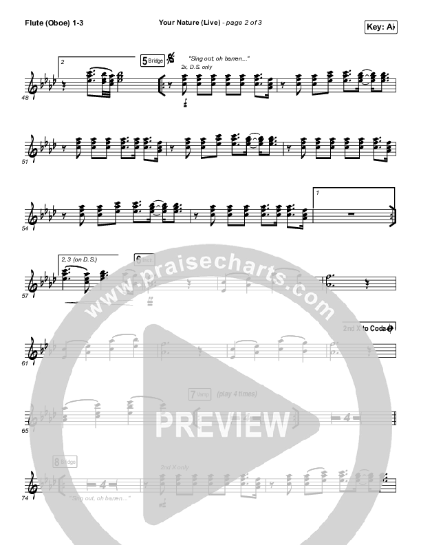 Your Nature (Live) Flute/Oboe 1/2/3 (Kari Jobe)