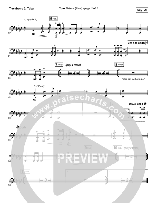 Your Nature (Live) Trombone 3/Tuba (Kari Jobe)