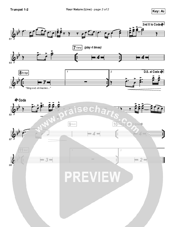 Your Nature (Live) Trumpet 1,2 (Kari Jobe)