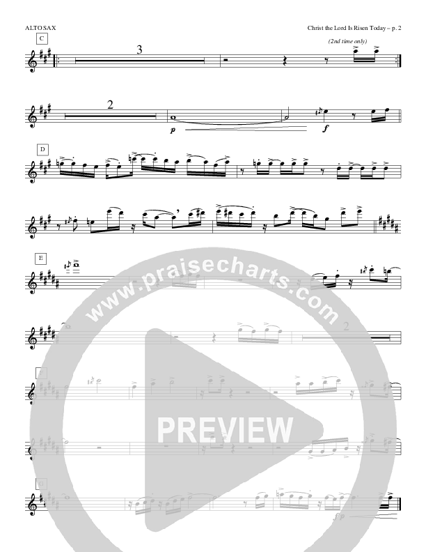 Christ The Lord Is Risen Today Alto Sax (Todd Billingsley)