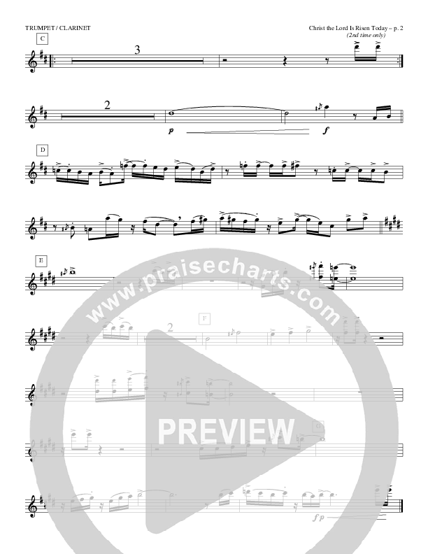 Christ The Lord Is Risen Today Clarinet (Todd Billingsley)