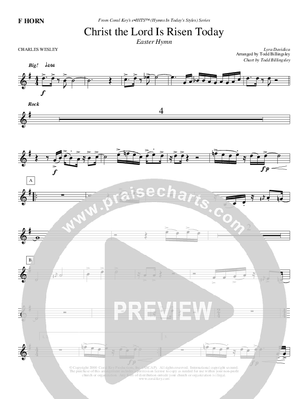 Christ The Lord Is Risen Today French Horn (Todd Billingsley)