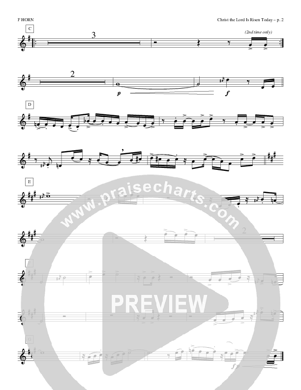 Christ The Lord Is Risen Today French Horn (Todd Billingsley)