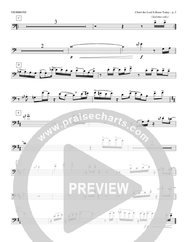 Christ The Lord Is Risen Today Trombone (Todd Billingsley)