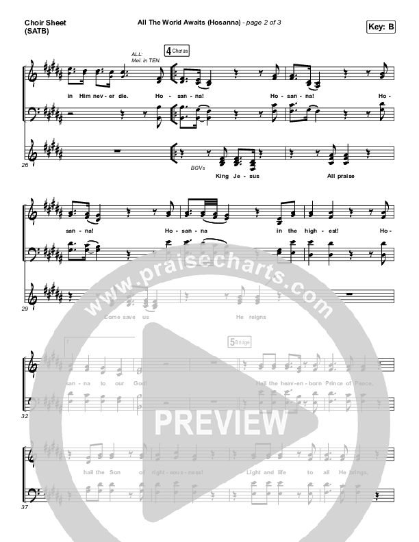 All The World Awaits (Hosanna) Choir Vocals (SATB) (Chris Tomlin)