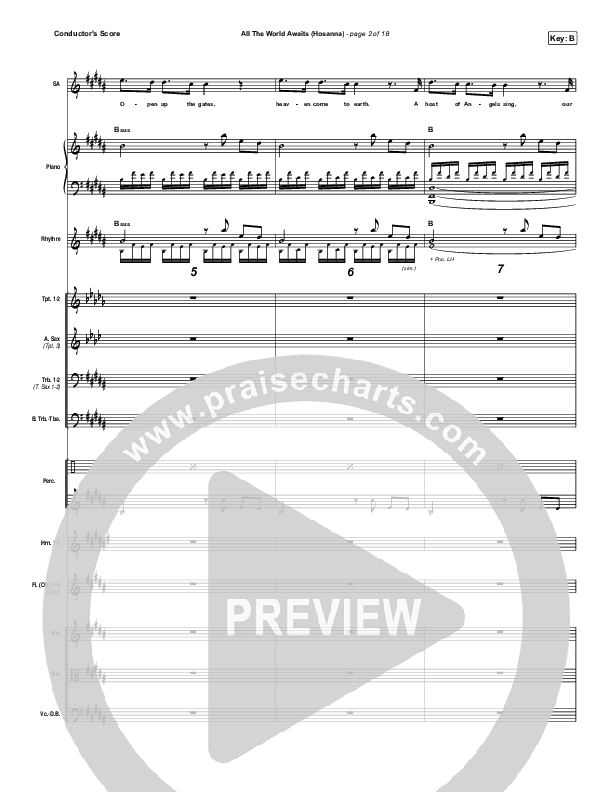 All The World Awaits (Hosanna) Conductor's Score (Chris Tomlin)