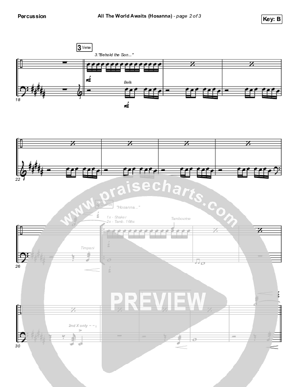 All The World Awaits (Hosanna) Percussion (Chris Tomlin)