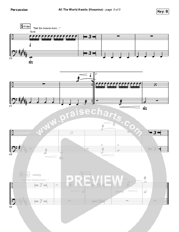 All The World Awaits (Hosanna) Percussion (Chris Tomlin)