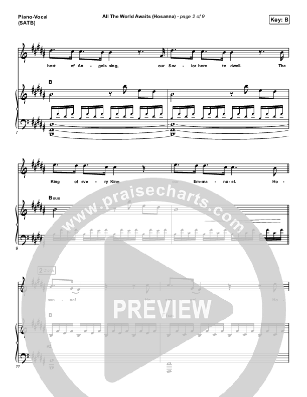 All The World Awaits (Hosanna) Piano/Vocal (SATB) (Chris Tomlin)