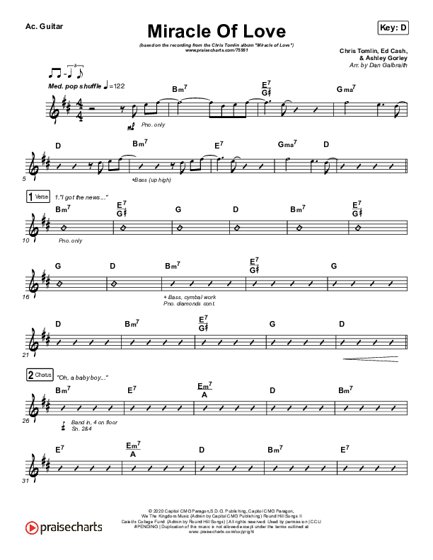 Miracle Of Love Acoustic Guitar (Chris Tomlin)