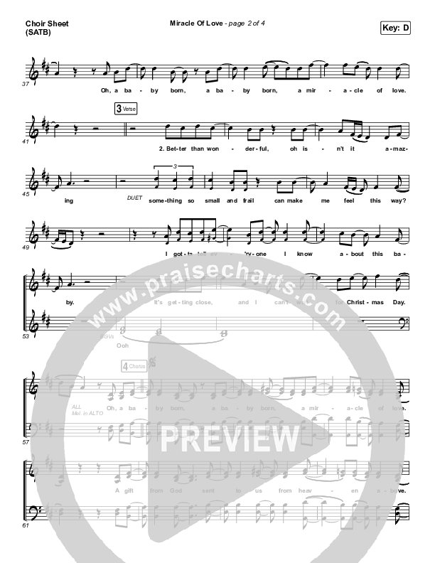 Miracle Of Love Choir Sheet (SATB) (Chris Tomlin)
