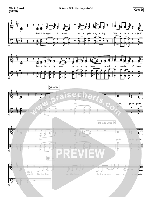 Miracle Of Love Choir Vocals (SATB) (Chris Tomlin)