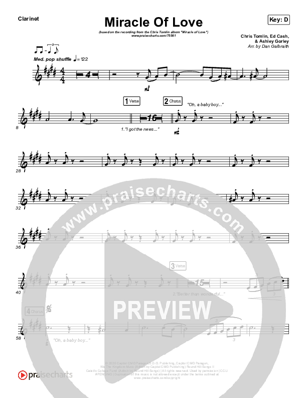 Miracle Of Love Wind Pack (Chris Tomlin)