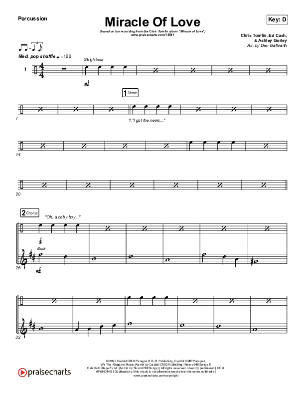 Miracle Of Love Percussion (Chris Tomlin)