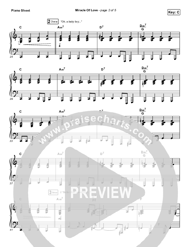 Miracle Of Love Piano Sheet (Chris Tomlin)