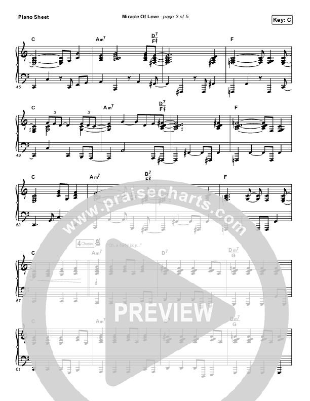 Miracle Of Love Piano Sheet (Chris Tomlin)