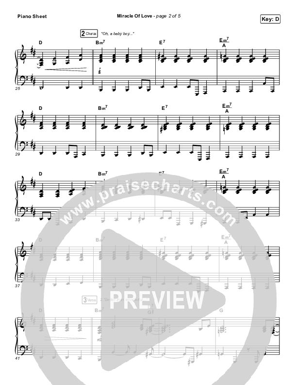 Miracle Of Love Piano Sheet (Chris Tomlin)