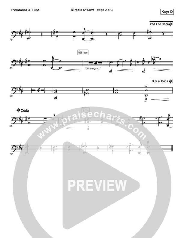 Miracle Of Love Trombone 3/Tuba (Chris Tomlin)