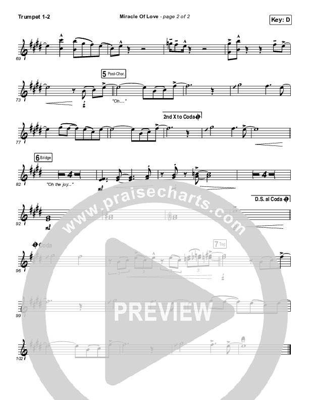 Miracle Of Love Trumpet 1,2 (Chris Tomlin)