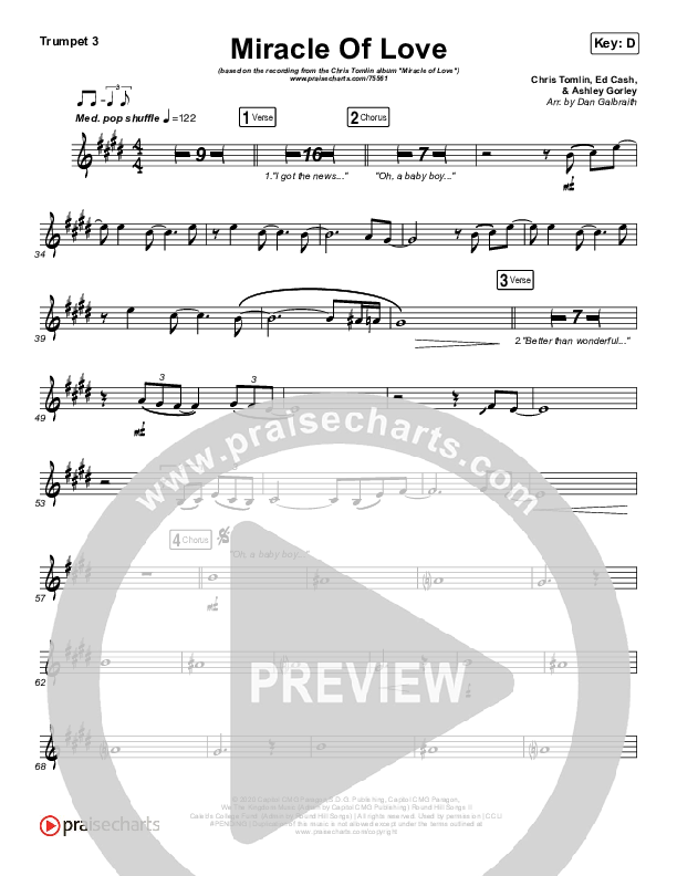 Miracle Of Love Trumpet 3 (Chris Tomlin)